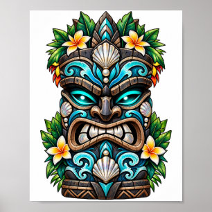 Poster Cartaz Tiki do Recife Azul Profundo