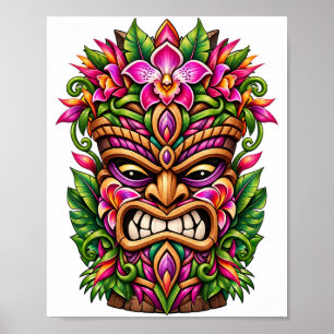 Poster Cartaz Tiki Escudo de Orquídea