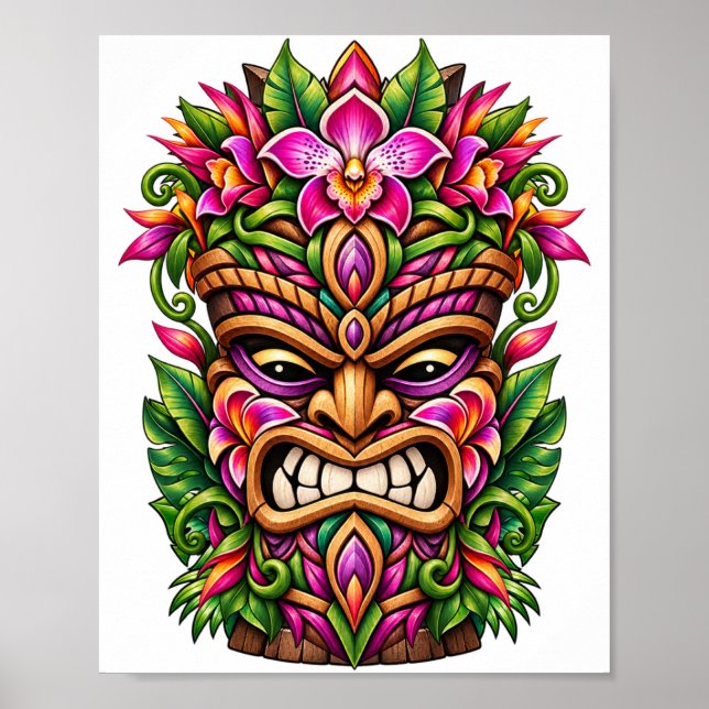 Poster Cartaz Tiki Escudo de Orquídea (Frente)