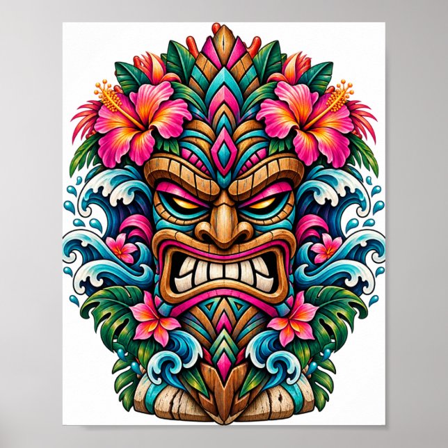 Poster Cartaz Tiki Flor de Carnaval (Frente)