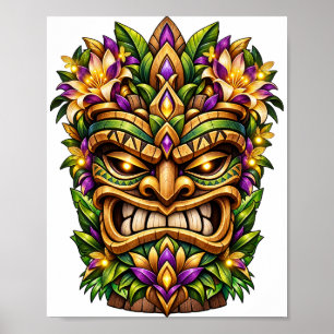 Poster Cartaz Tiki Pena Magenta