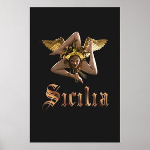 Poster Cartaz Trinacria Siciliana