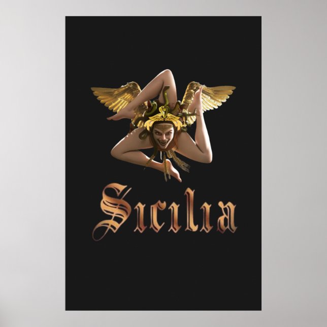Poster Cartaz Trinacria Siciliano (Frente)