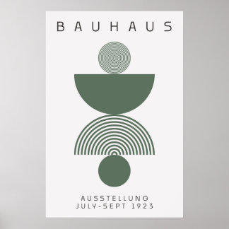 Poster Cartaz Verde Sage Bauhaus