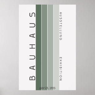 Poster Cartaz Verde Sage Bauhaus