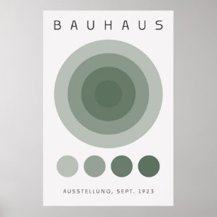 Poster Cartaz Verde Sage Bauhaus