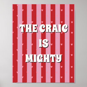 Poster Cartaz Vermelho e Rosa irlandês The craic is might