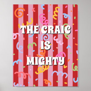 Poster Cartaz Vermelho e Rosa irlandês The craic is might
