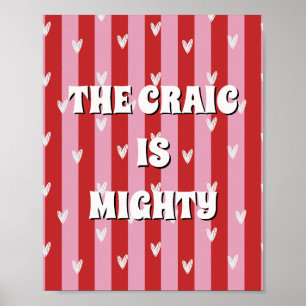 Poster Cartaz Vermelho e Rosa irlandês The craic is might