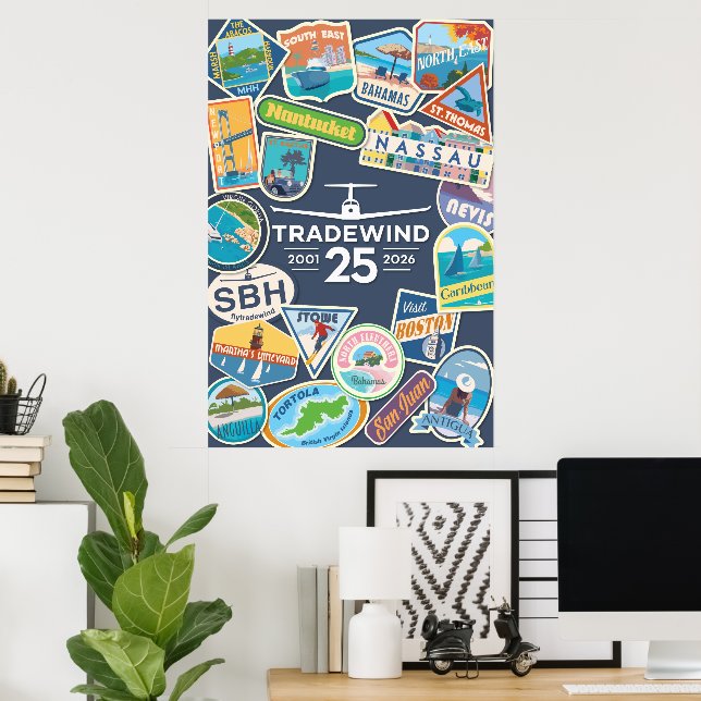 Poster Cartaz Vertical do 25º Aniversário da Tradewind (Escritório em casa)