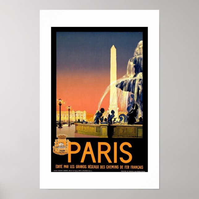 Póster Cartaz Viagem Vintage Paris 2 (Frente)