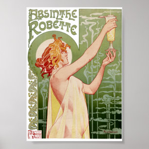 Poster Cartaz Vintage Absinthe Robette 1896 Restaurado
