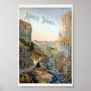 Poster Cartaz Vintage Annecy Thones 1899