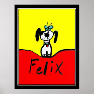 Póster Cartaz Vintage Art Déco do Félix o Cão