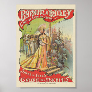 Poster Cartaz Vintage Barnum & Bailey 1901