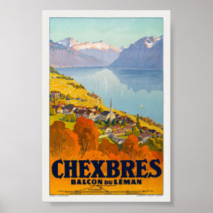 Poster Cartaz Vintage Chexbres 1923