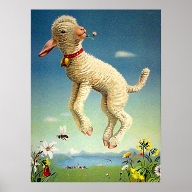 Póster Cartaz Vintage Cordeiro Suíço (Frente)
