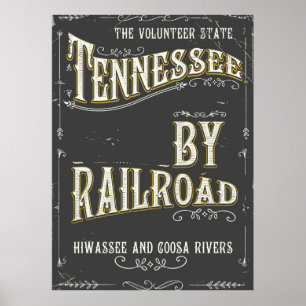 Poster Cartaz vintage da Ferrovia Tennessee EUA
