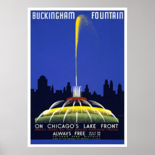 Poster Cartaz Vintage de 1939, Fonte Buckingham de Chicag