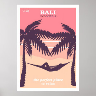 Poster Cartaz vintage de Bali Indonésia