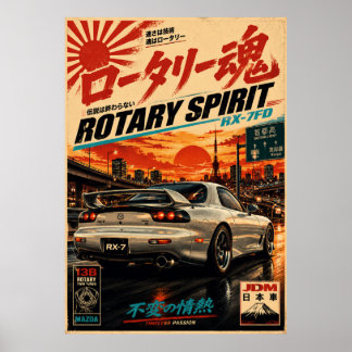 Poster Cartaz Vintage de Carro Esportivo Japonês | Monte