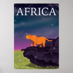 Poster Cartaz Vintage de Grande Felino Africano