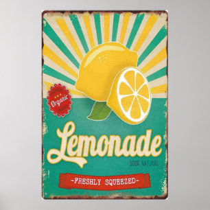 Poster Cartaz vintage de limão fruta