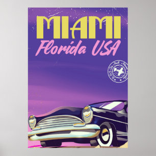 Poster Cartaz vintage de Miami Flórida EUA