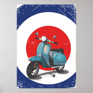 Póster Cartaz vintage de moto Mod