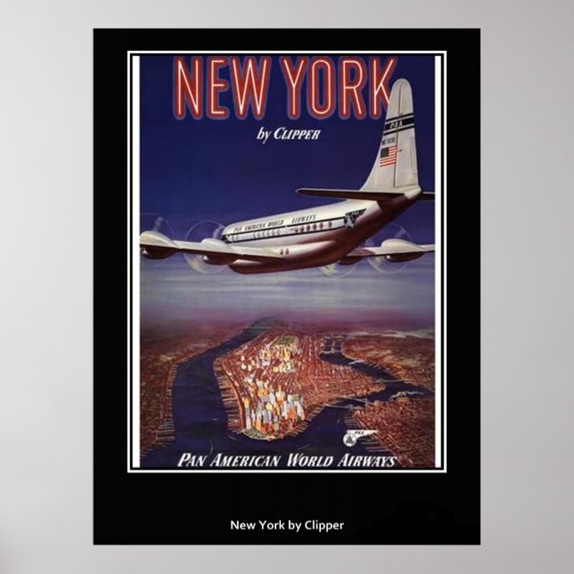 Poster Cartaz Vintage de Nova York (Frente)