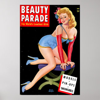 Poster Cartaz Vintage de Pin Up Girl dos Anos 40 & Senhor