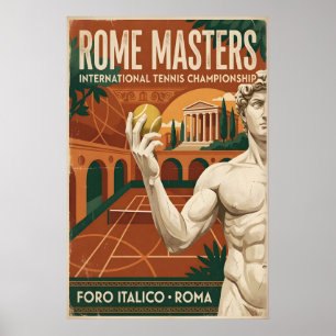 Poster Cartaz Vintage de Ténis de Roma Arte Clássica do G