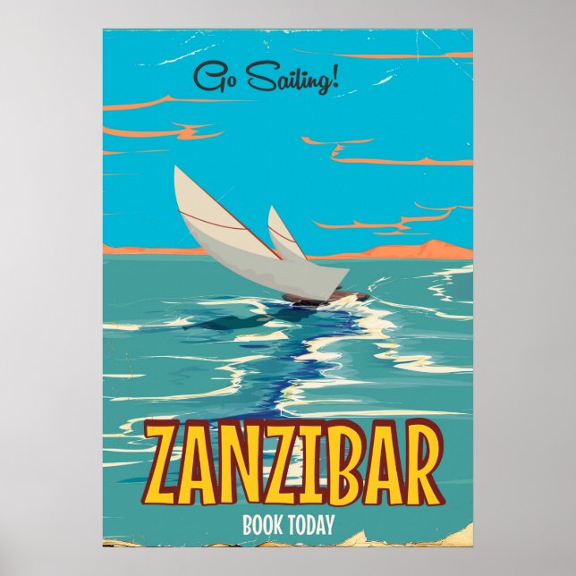 Póster cartaz vintage de Zanzibar (Frente)