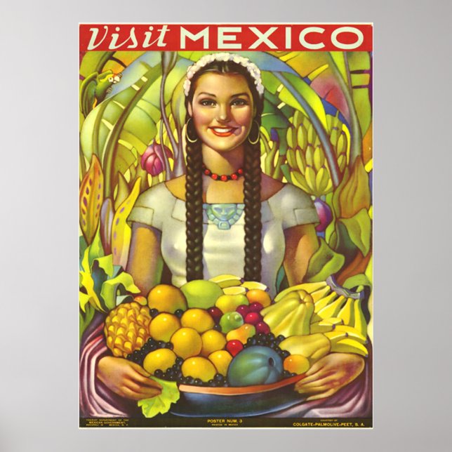 Poster Cartaz Vintage do México (Frente)