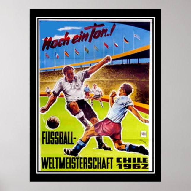 Póster Cartaz vintage Futebol retrô (Frente)