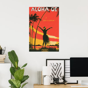 Poster Cartaz Vintage Havaí Rainha Liliuokalani