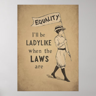 Poster Cartaz Vintage Igualdade | Feminismo Suffragette