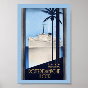 Poster Cartaz Vintage Java Sumatra Rotterdamsche Lloyd