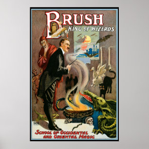 Póster Cartaz Vintage Mágico, Pincel, Rei dos Magos