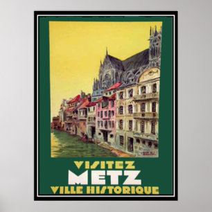 Póster Cartaz Vintage Metz França