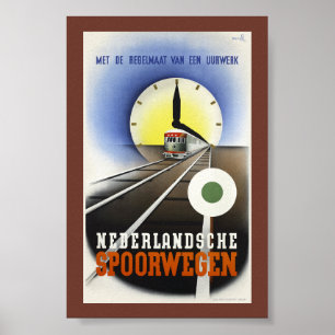 Poster Cartaz Vintage Nederlandsche Spoorwegen 1939