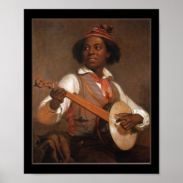Póster Cartaz Vintage O Tocador de Banjo (Frente)
