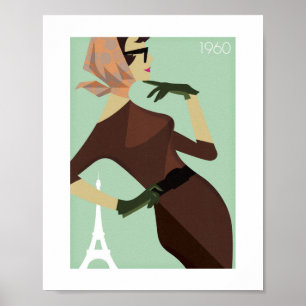 Poster Cartaz Vintage - Paris LadyPose