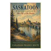 Cartaz Vintage Saskatoon Star of the Prairies