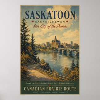 Poster Cartaz Vintage Saskatoon Star of the Prairies