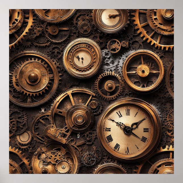 Poster Cartaz Vintage Steampunk (Frente)