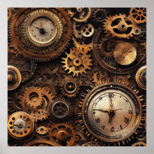 Poster Cartaz Vintage Steampunk