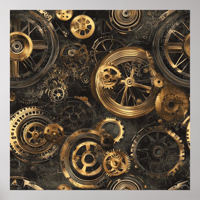 Poster Cartaz Vintage Steampunk (Frente)