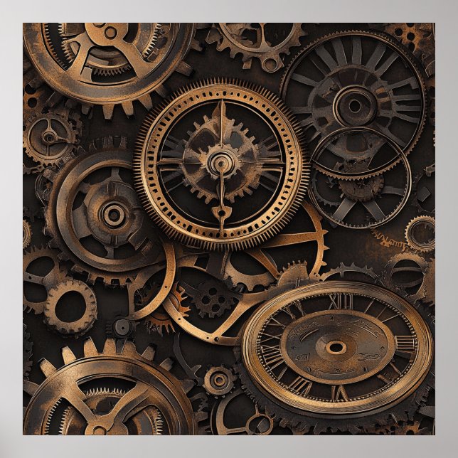 Poster Cartaz Vintage Steampunk (Frente)