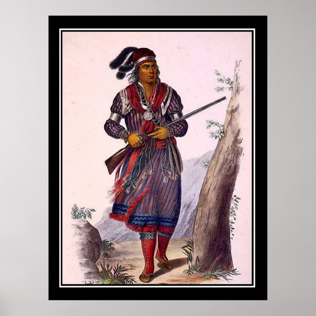 Póster Cartaz Vintage Tuko-See-Mathla Chefe Seminole (Frente)